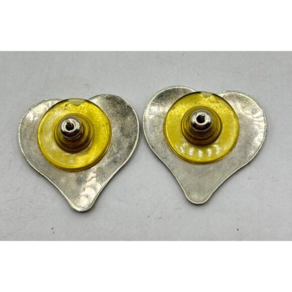 Unique 925 Sterling Silver Heart Art Earrings - Picture 5 of 7